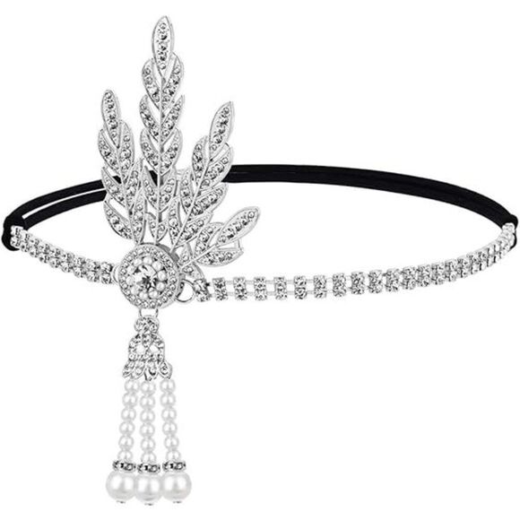 🤍✨ 6PCS 1920s White Accessories Flapper Great Gatsby Retro Costume Set NEW - Picture 13 of 16